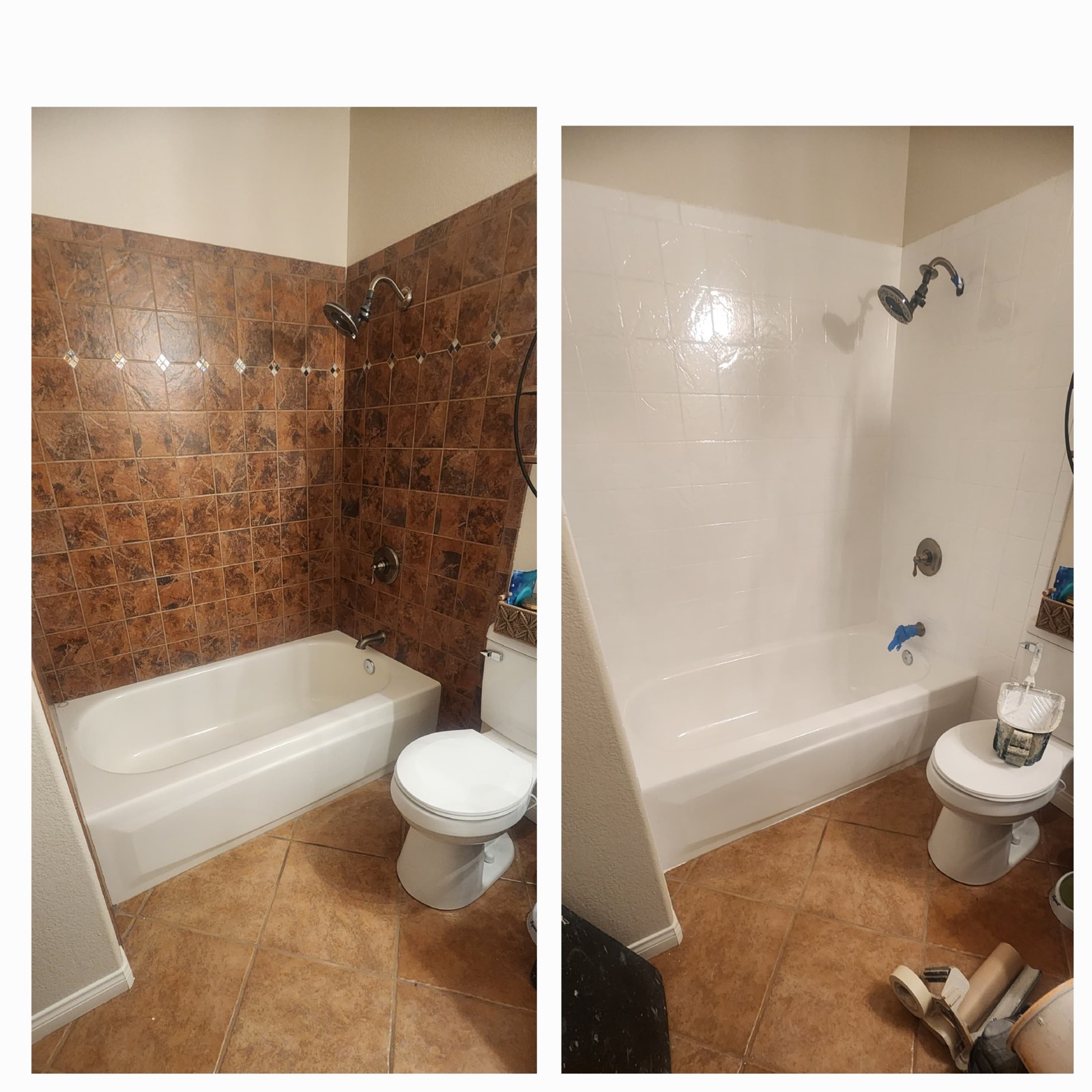 Tile Shower Refinishing by Fuentes Reglazing in Corona, CA